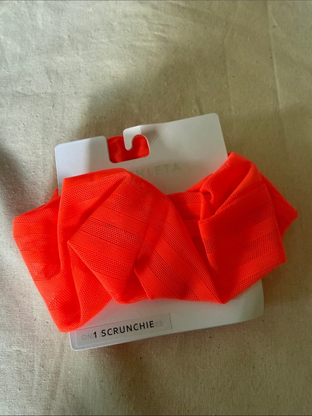Athleta Neon Orange Mesh Scrunchie (NWT)